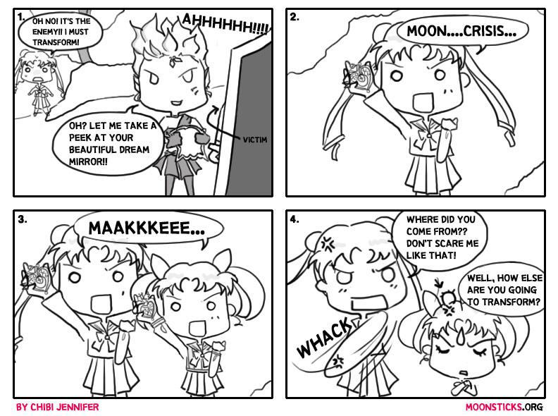 MoonSticks Sailor Moon Comic #4 - Moon Crisis Make-up! featuring Usagi Tsukino/Super Sailor Moon, Chibiusa/Sailor Chibimoon and Hawkseye from Sailor Moon SuperS