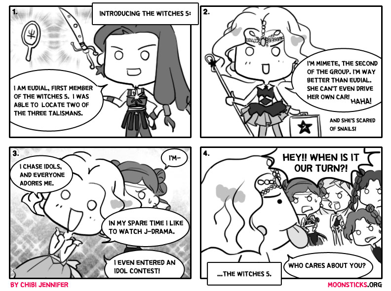 MoonSticks Sailor Moon Comic/Doujinshi #68 Witches 5..A Mimete Show featuring Witches 5 Eudial, Mimete, Tellu, Viluy, Cyprine and Ptilol
