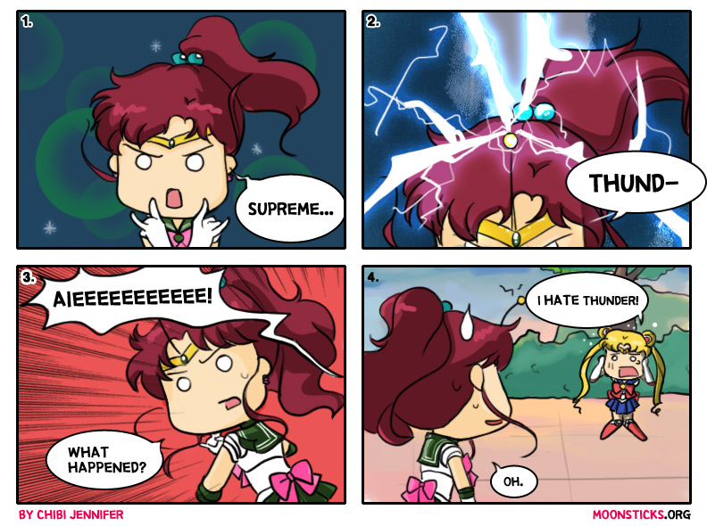 A Sailor Moon Comic Strip 'Sailor Jupiter Comes Thundering In', featuring Sailor Jupiter's 