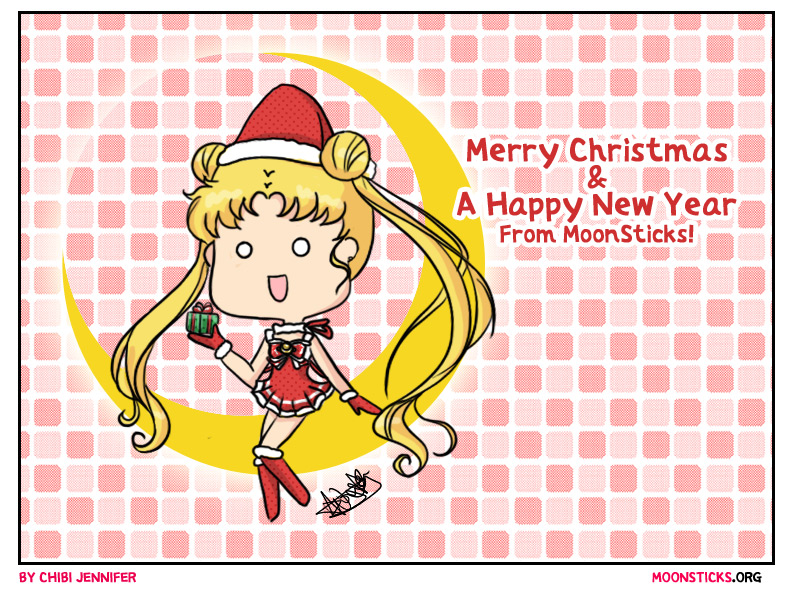 Sailor Moon Crystal Merry Christmas and a Happy New Year from MoonSticks! Usagi/SailorMoon as Chibi Sexy Santa