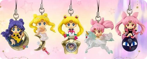 Sailor Moon Twinkle Dolly Candy Toys Set 3- Princess Serenity, Human Luna, Chibiusa and Pegasus, Black Lady